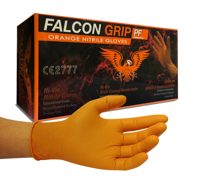 Nitril Handschuh Falcon Grip, Industriequalität, genoppt, Gr. L